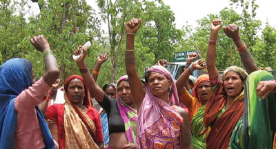 women protesting